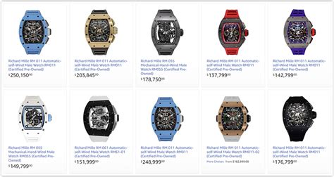 richard mille prices list